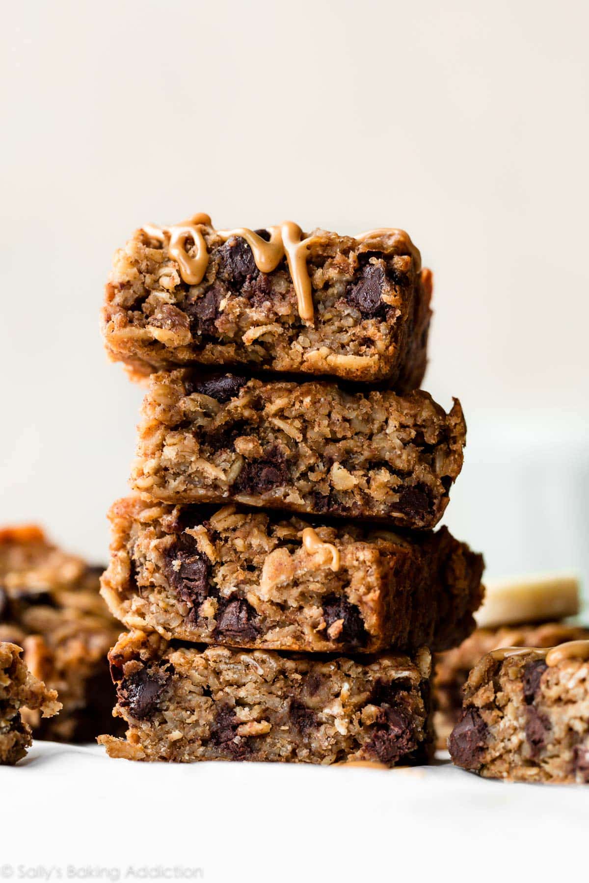 gluten free peanut butter banana oatmeal dessert bars.