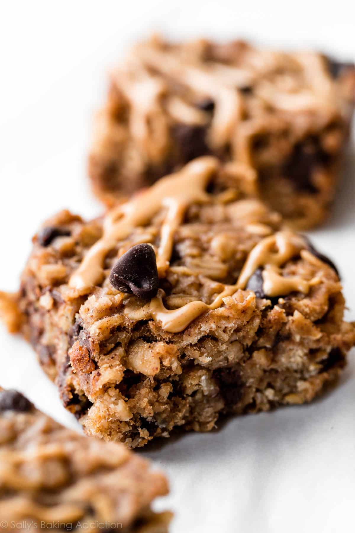 peanut butter banana chocolate chip oatmeal bars