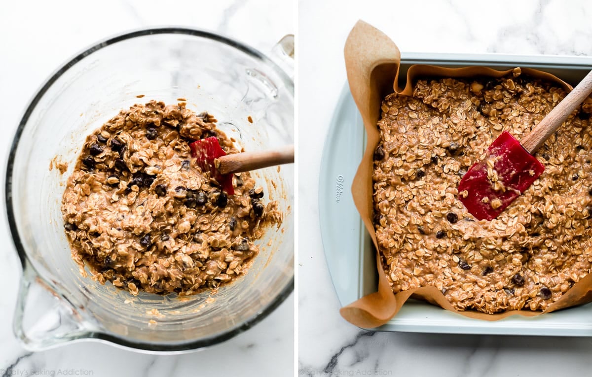 peanut butter banana oatmeal bars batter