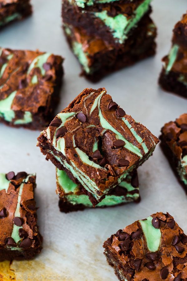 mint chocolate chip cheesecake brownies