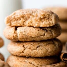 stack of snickerdoodle cookies