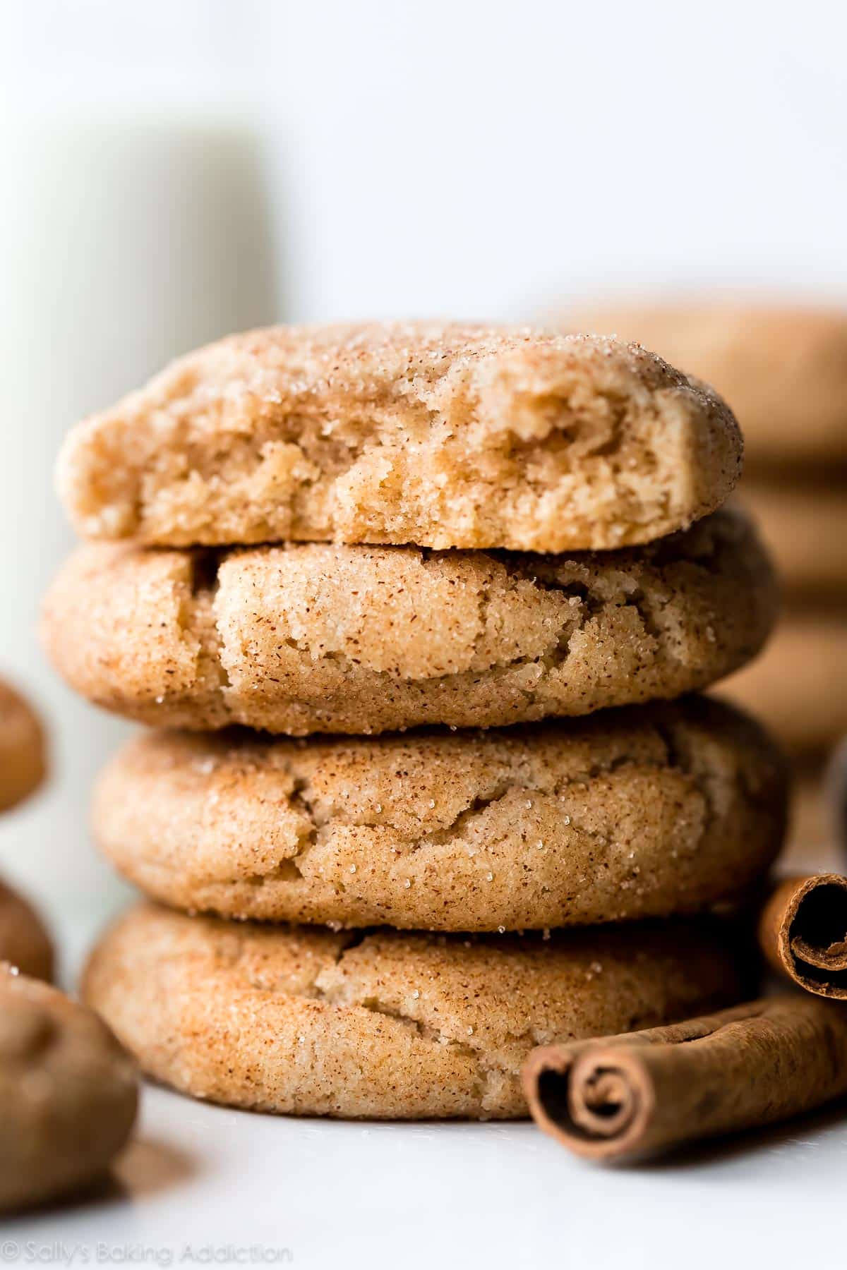 stack of snickerdoodle cookies