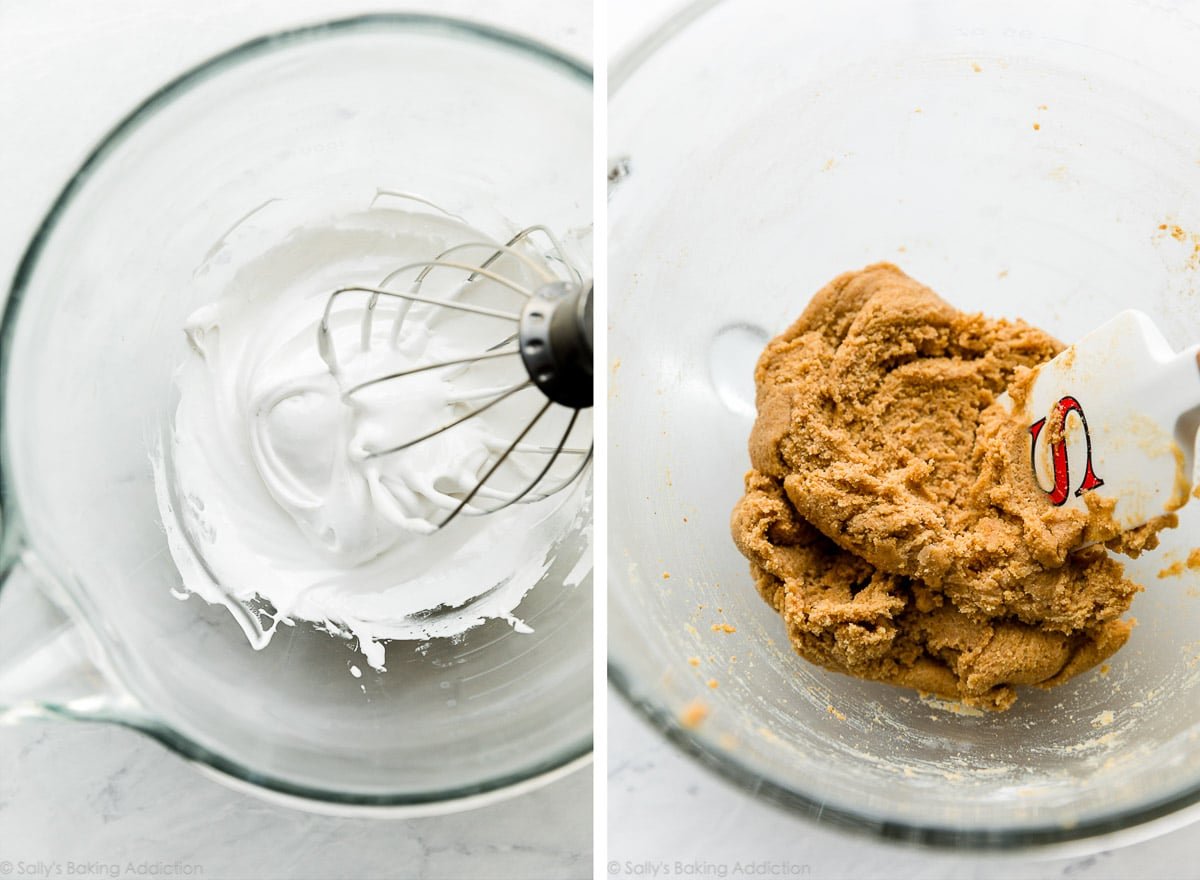 marshmallow creme and graham cookie dough in glass bowls