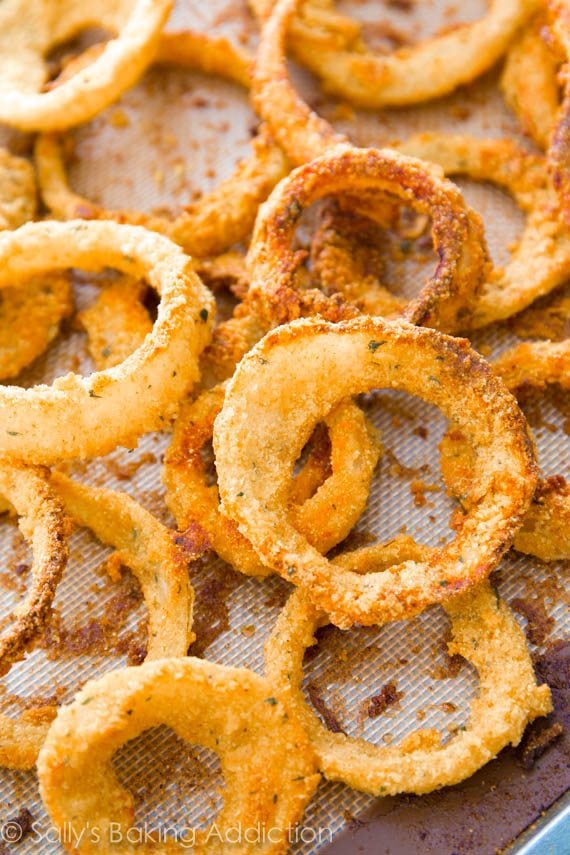 onion rings on a silpat baking mat