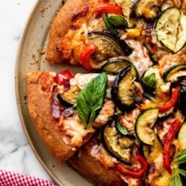 roasted vegetable whole wheat pizza