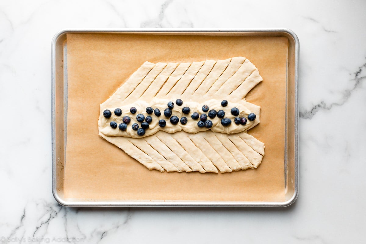 shaping pastry dough for a braid