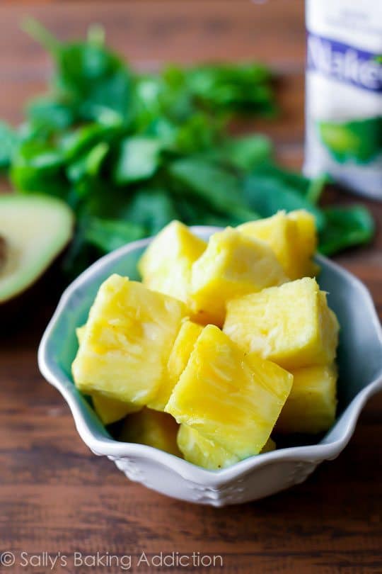 pineapple chunks in a bowl