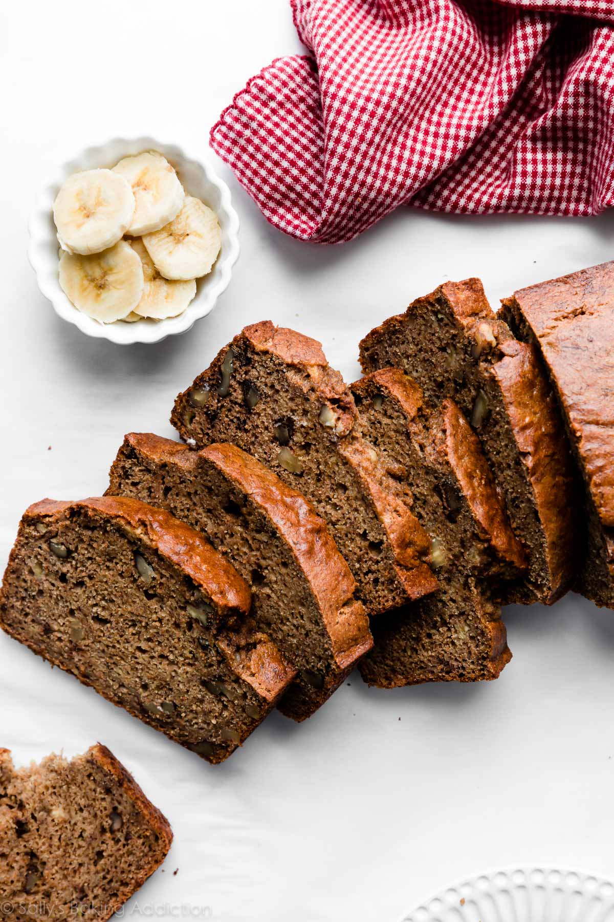 healthy whole wheat banana bread cut into slices