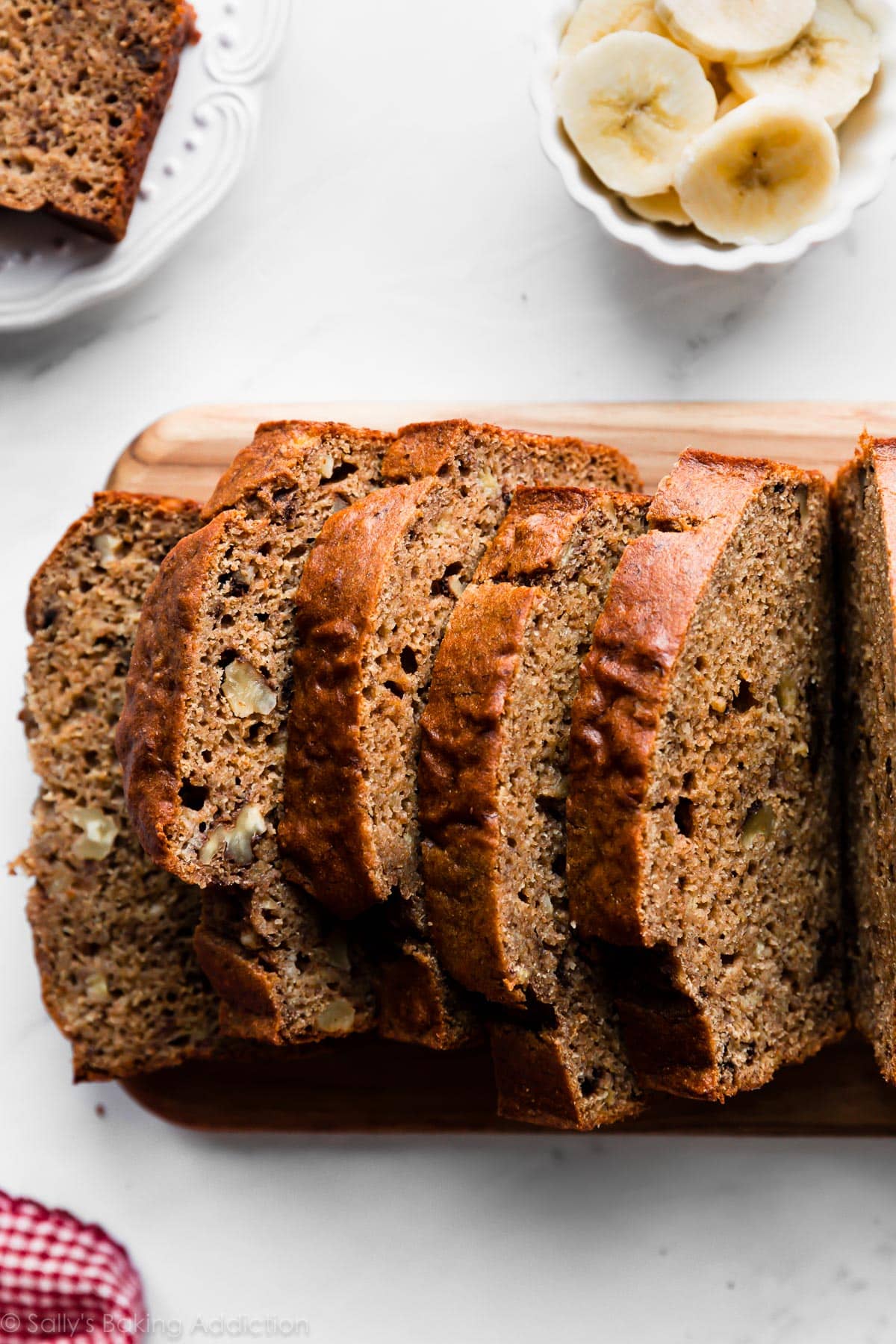 sliced whole wheat banana bread