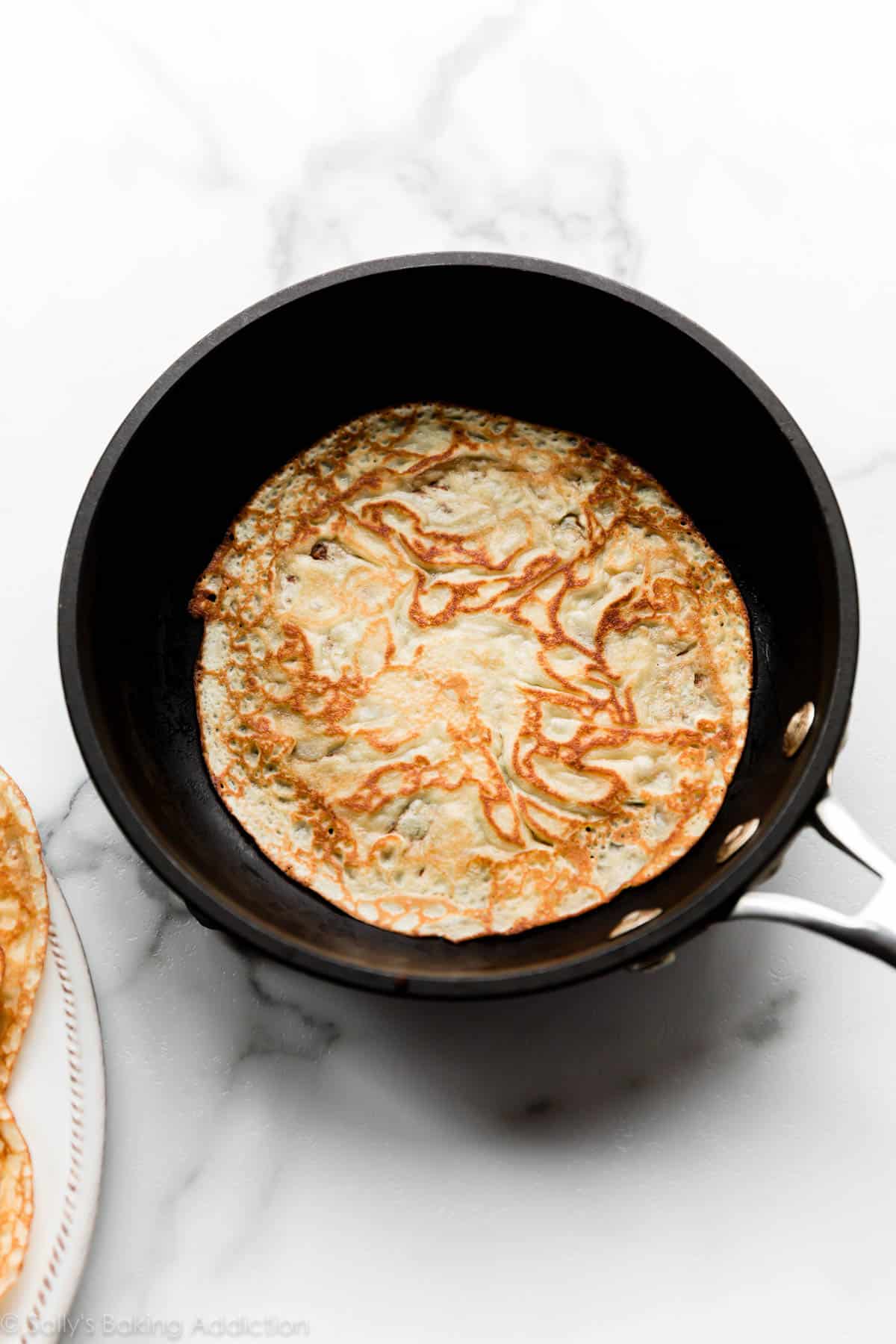 crepe in skillet