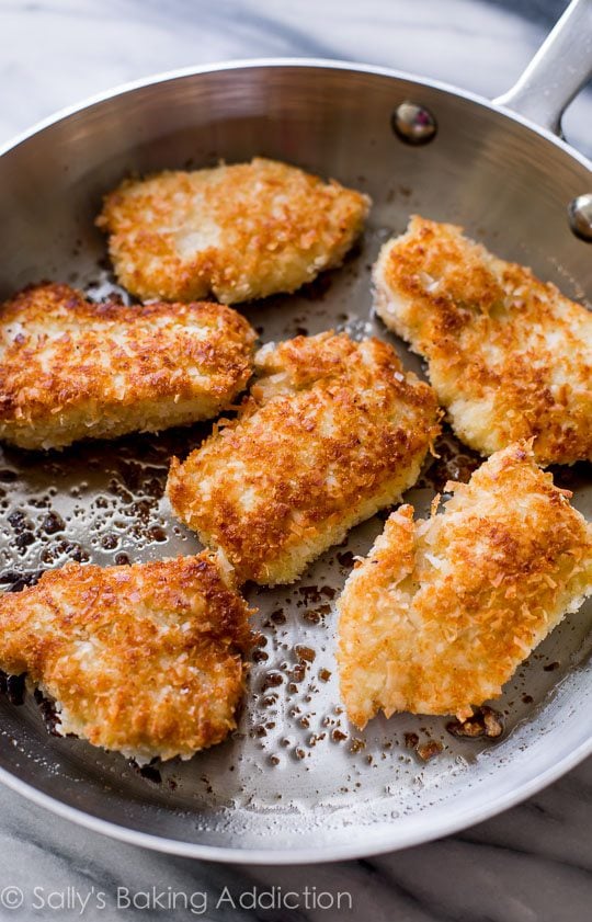 coconut chicken in a pan