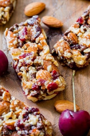 chocolate cherry almond snack bars