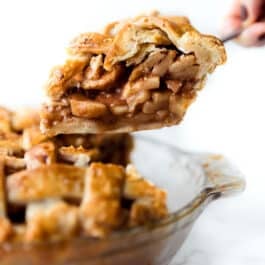 slice of chai spice apple pie on a pie server