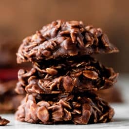 stack of no bake cookies