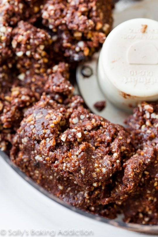 almond truffle filling in food processor