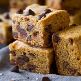 stack of chocolate chip cookie bars