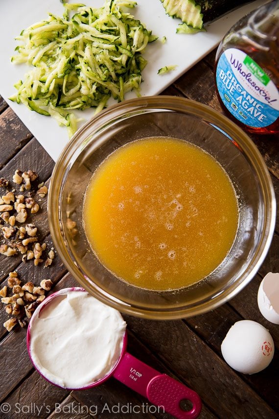 ingredients for Greek yogurt zucchini bread