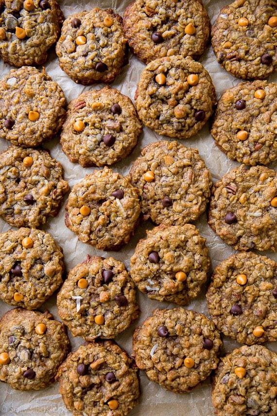 overhead image of magic 5 oatmeal cookies