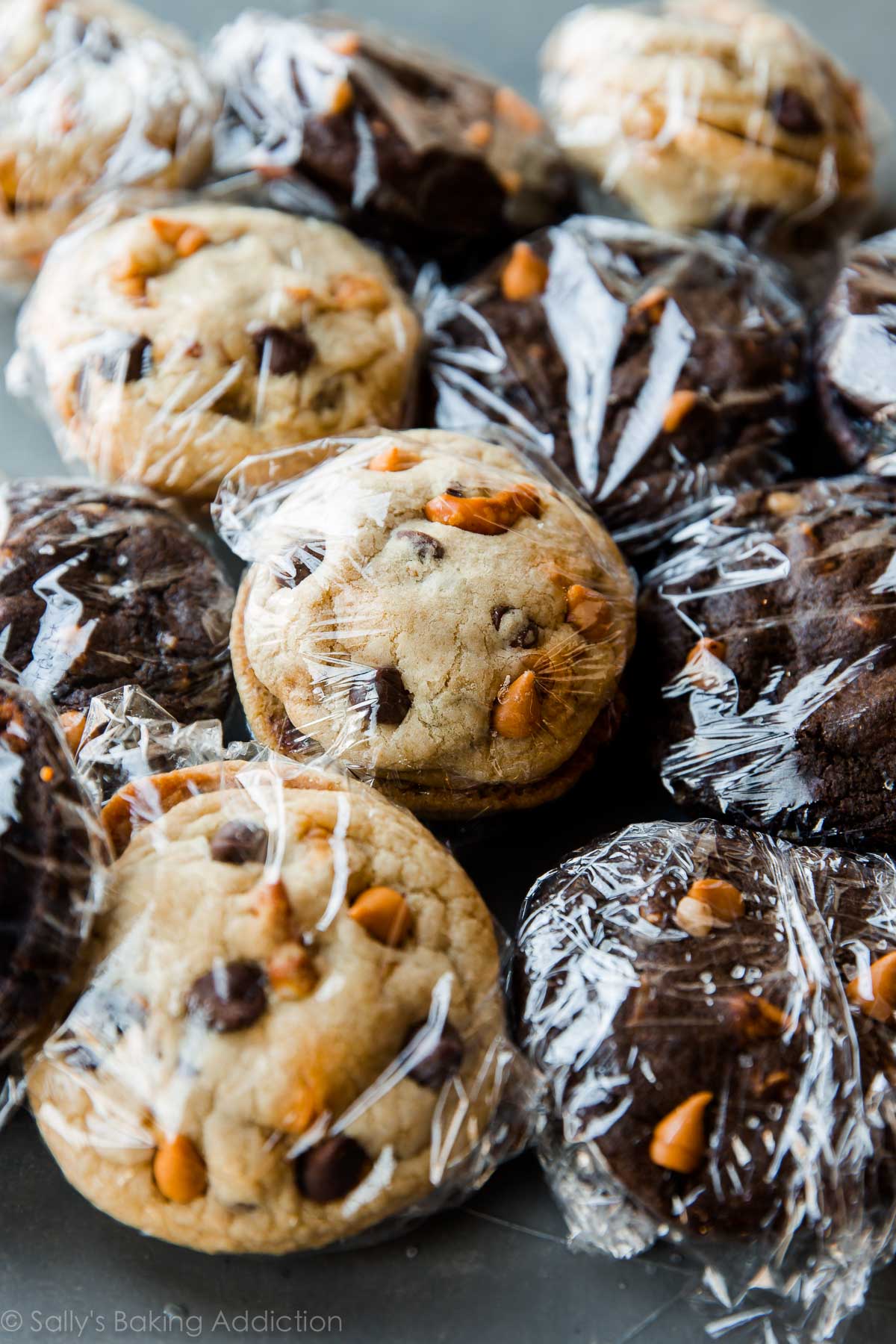 cookies wrapped in plastic wrap for shipping