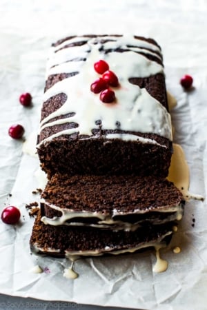 gingerbread loaf with icing