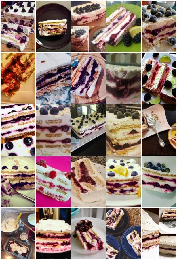 collage of blueberry lemon icebox cakes 1