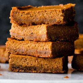 stack of pumpkin pie bars