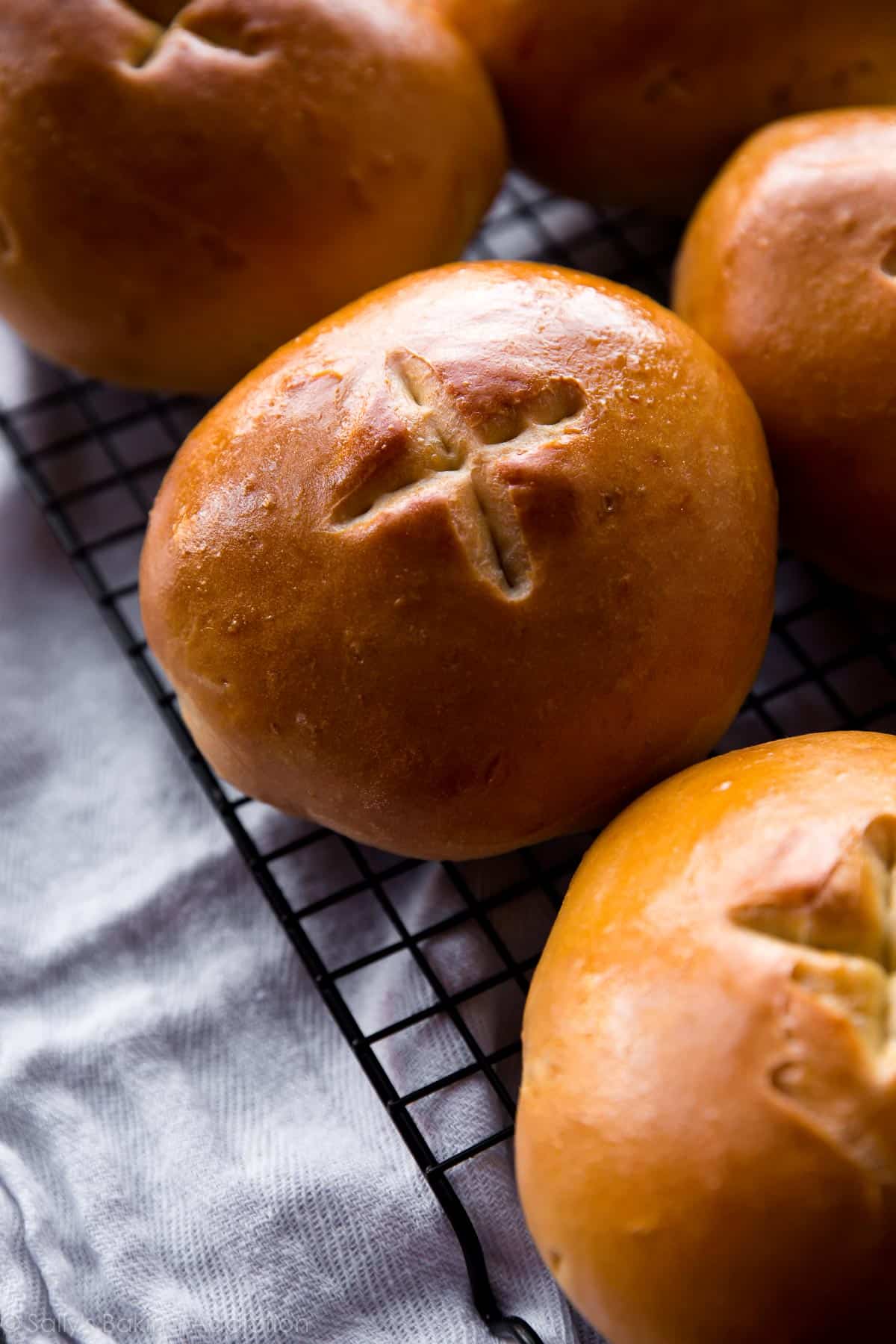 bread bowls on cooling rack