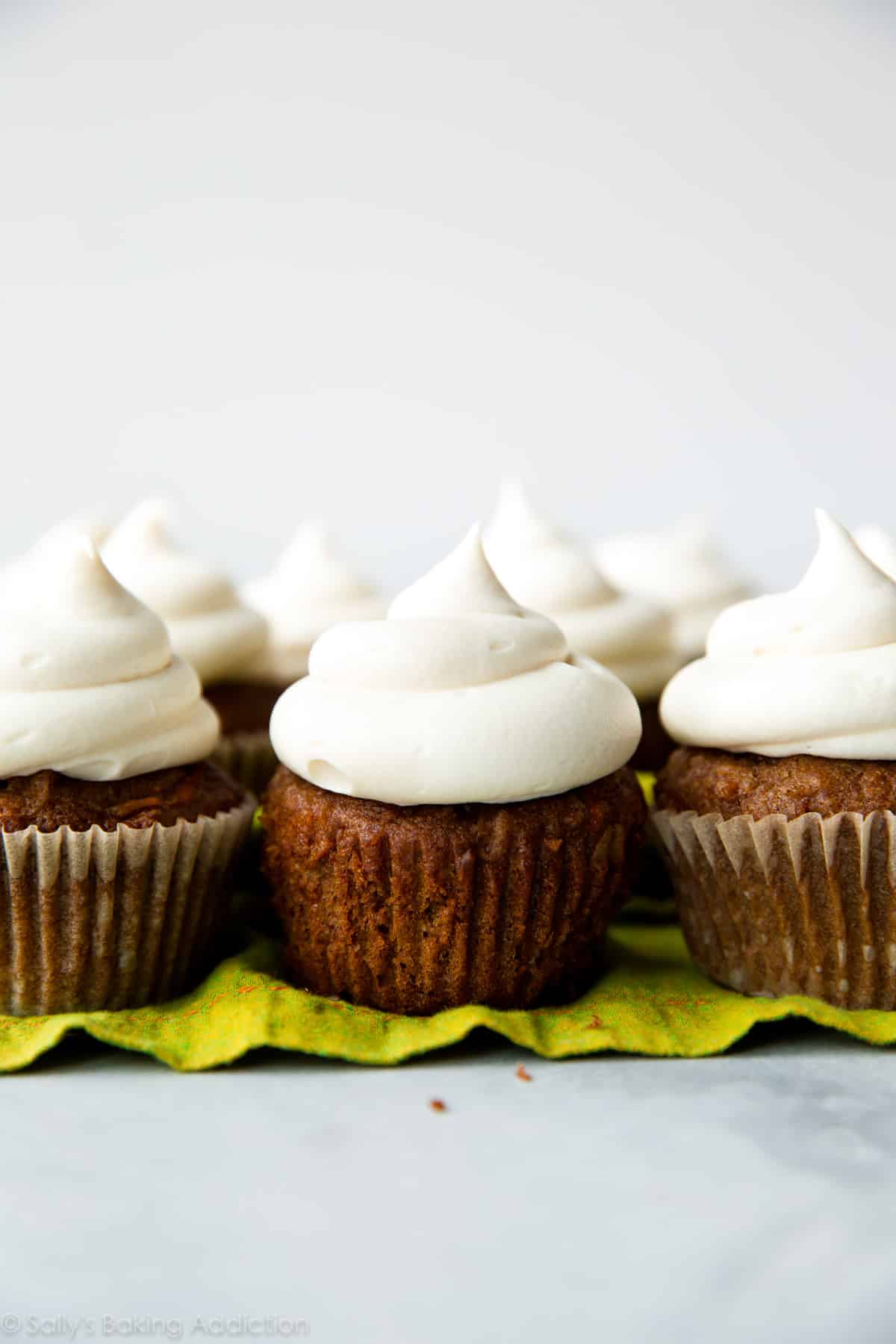 carrot cake cupcakes with cream cheese frosting