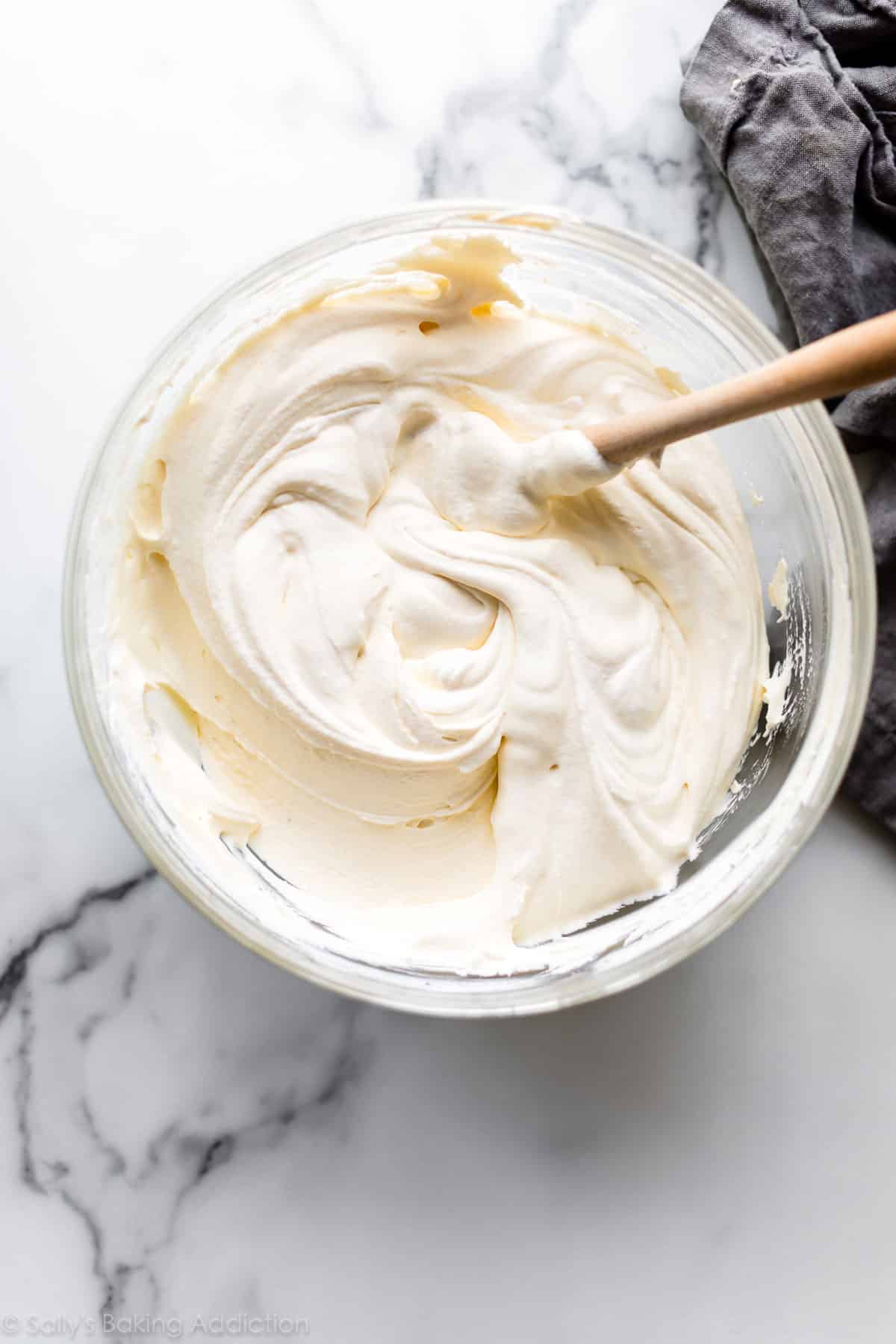 Tiramisu mascarpone cream in glass bowl