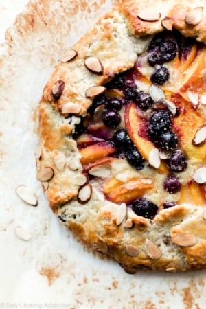 blueberry peach frangipane galette