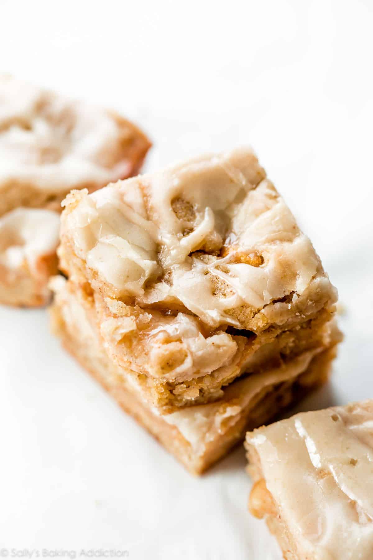 apple blondies with brown butter icing