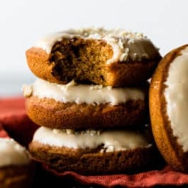 stack of pumpkin donuts