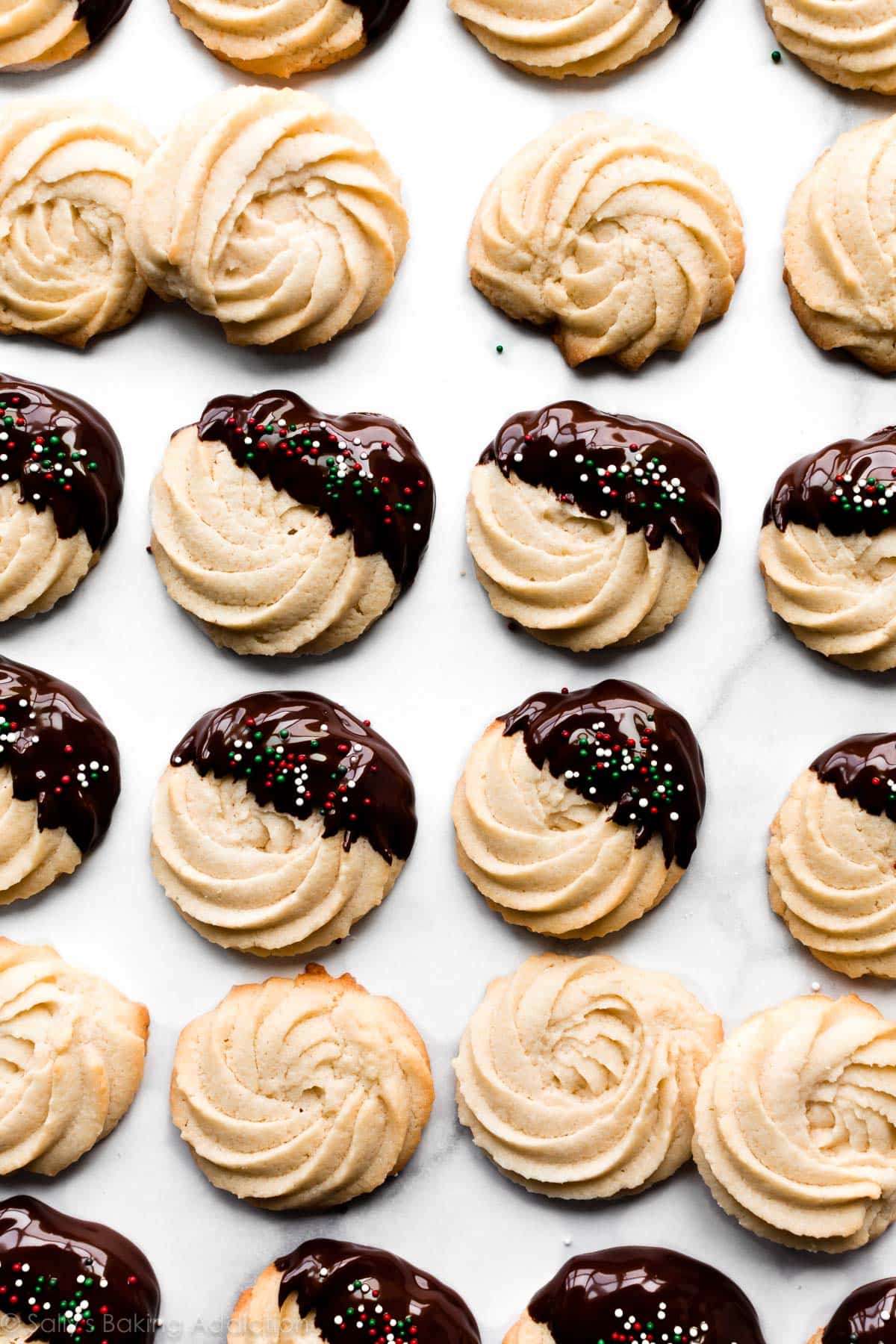 butter cookies with chocolate