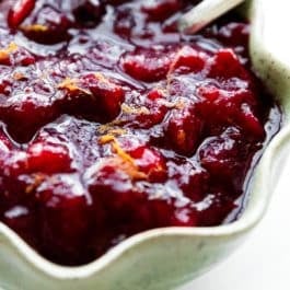 cranberry sauce in a bowl