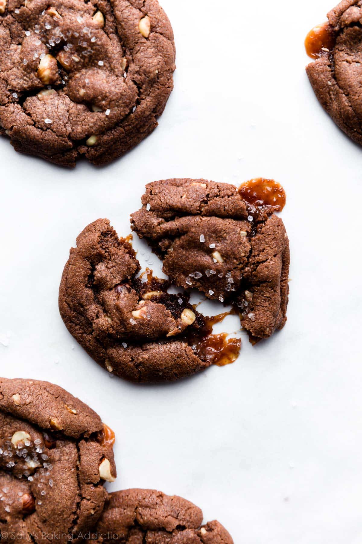 Nutella cookies with caramel