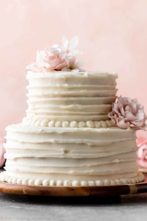 homemade 2 tier wedding cake