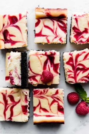 white chocolate raspberry cheesecake bars