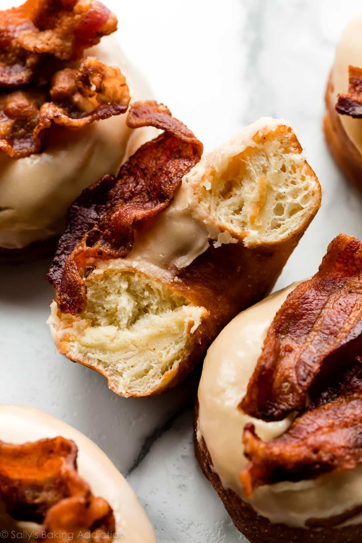 fried maple bacon doughnuts