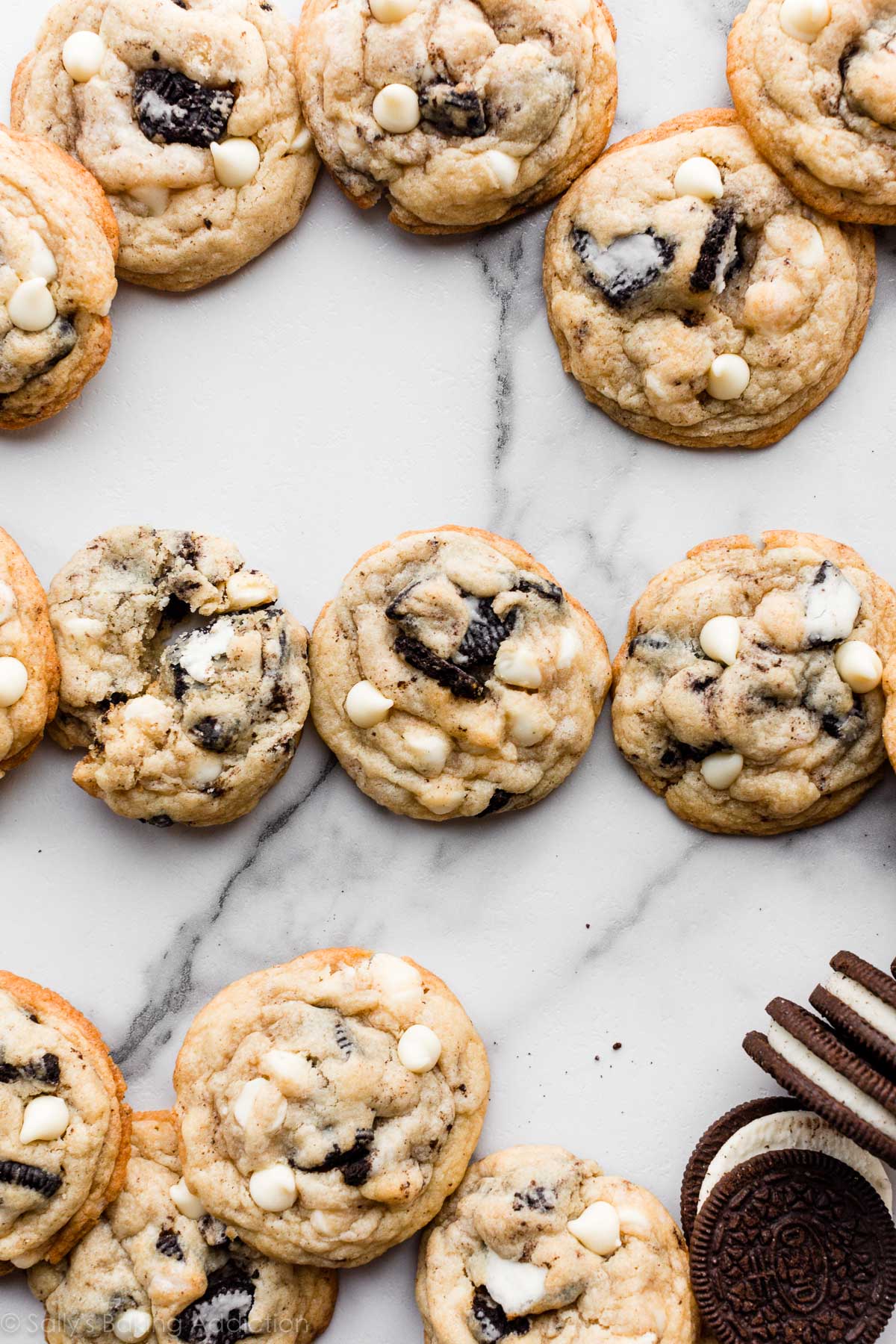 cookies and cream cookies with Oreo pieces