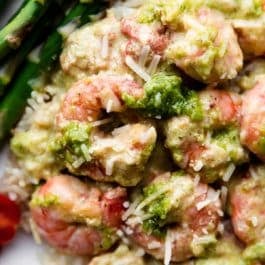 creamy pesto shrimp