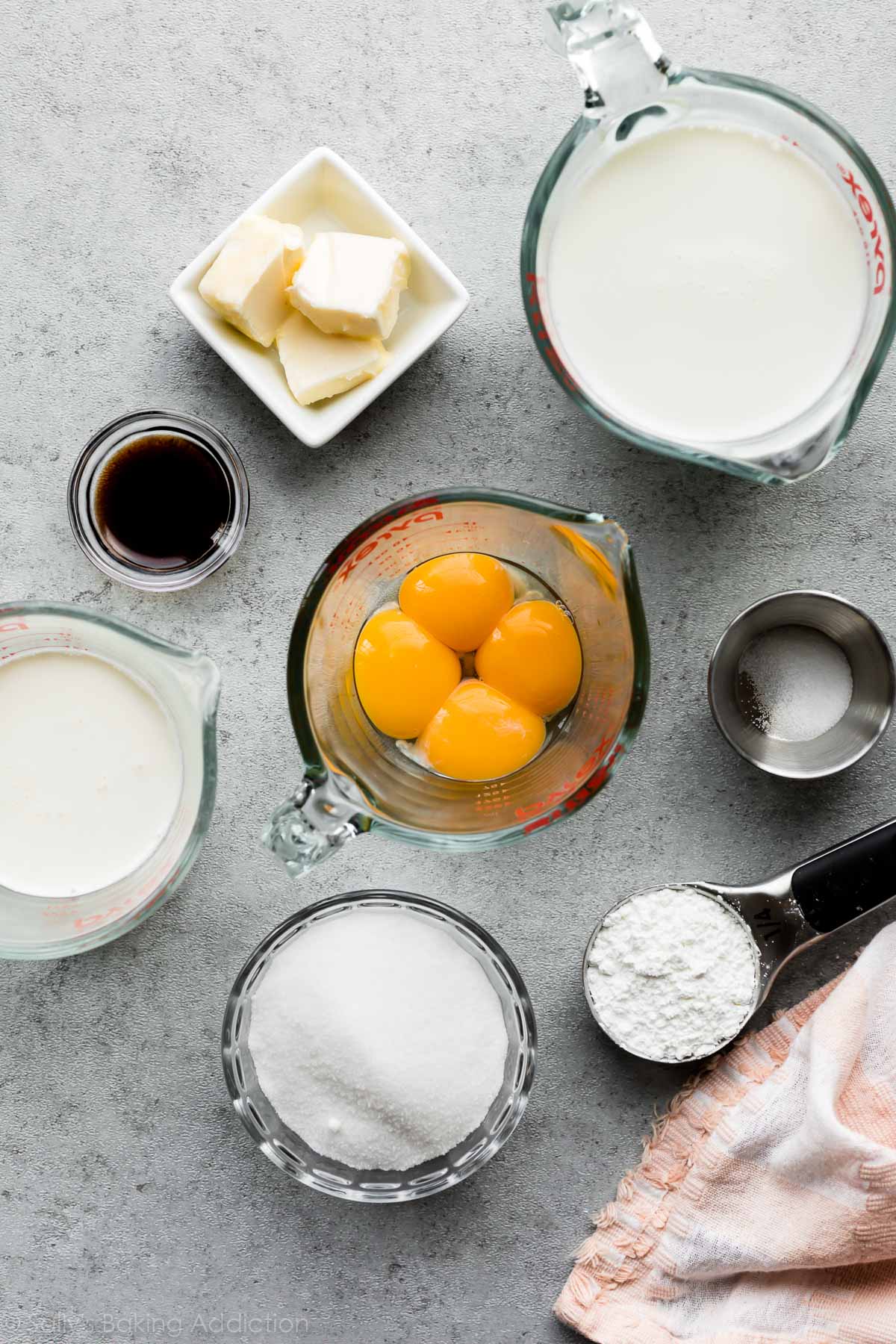 ingredients for homemade pudding