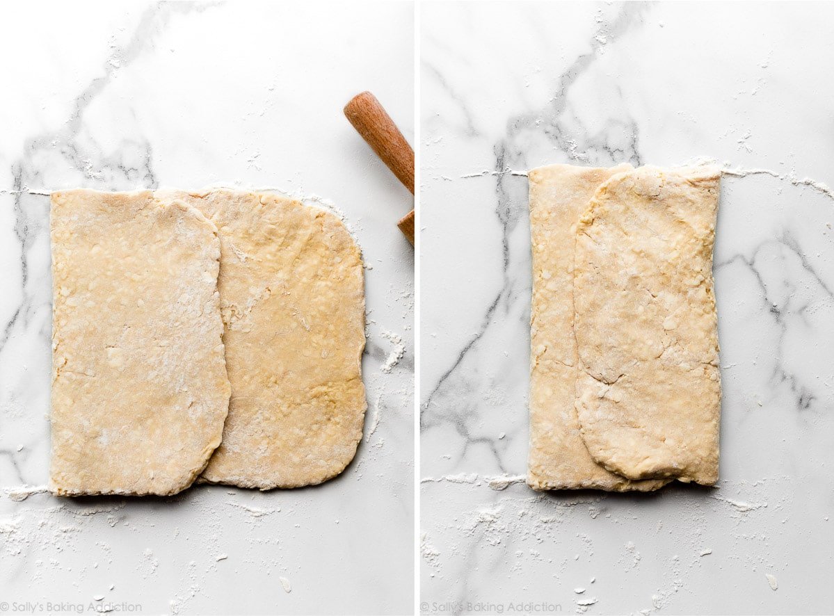 rolling and folding pastry dough