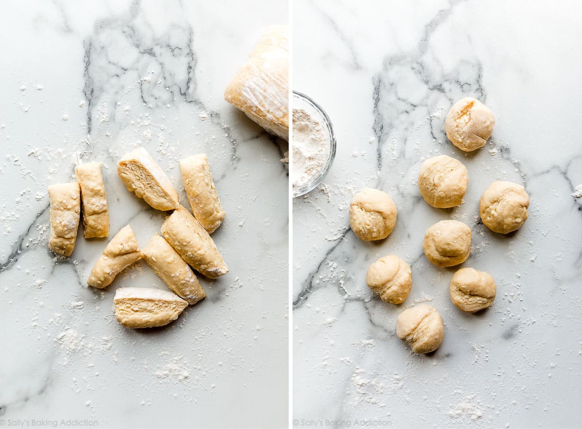 shaping dough for breakfast pastries