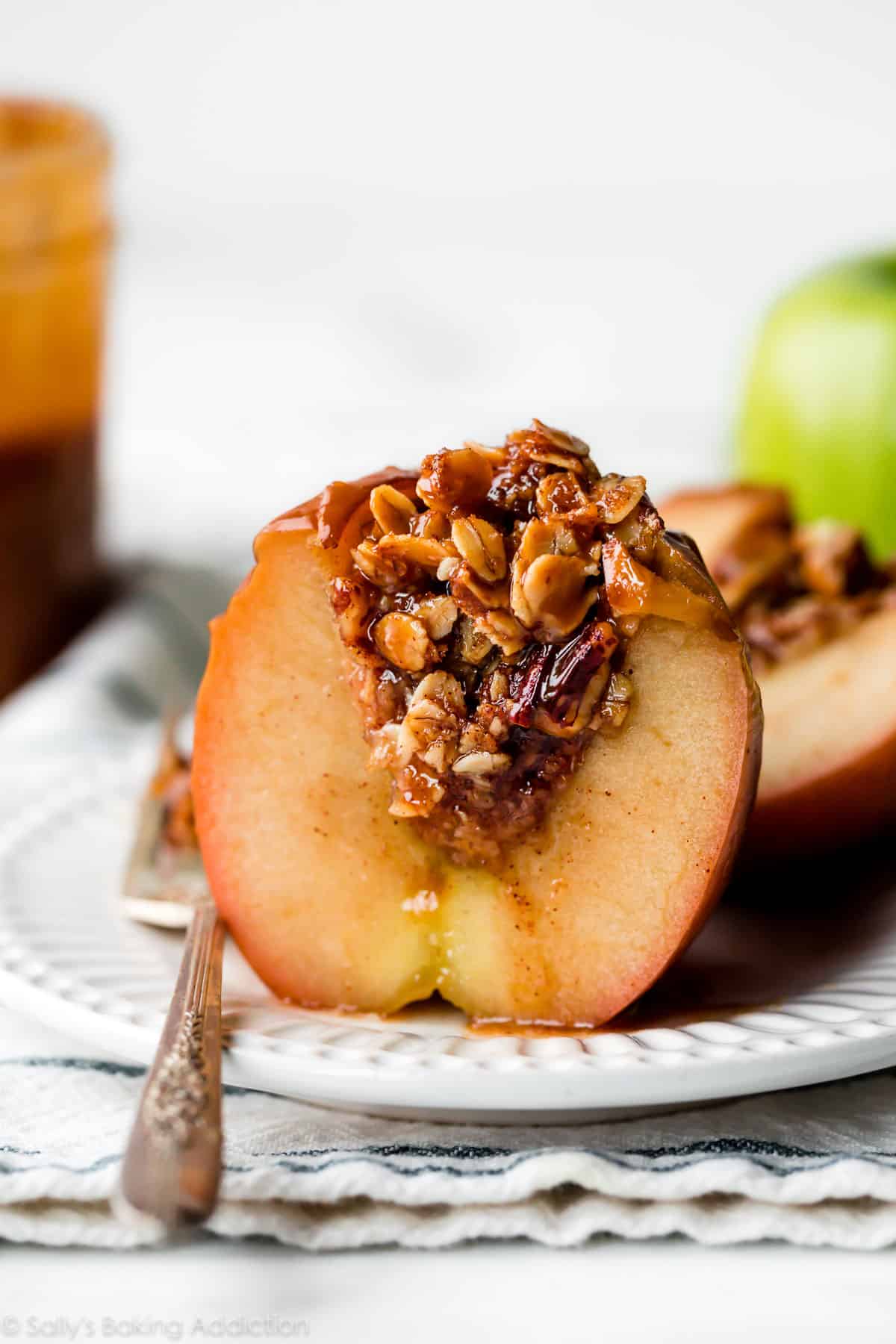 baked apple with brown sugar oat filling