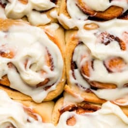 homemade cinnamon rolls with cream cheese icing