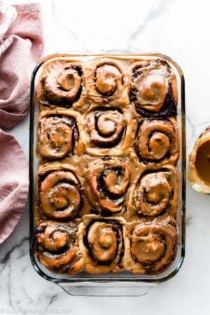 chocolate rolls with espresso glaze