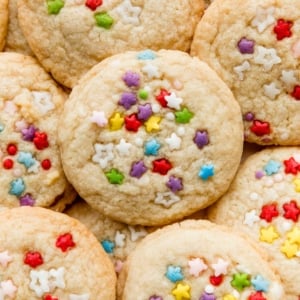 birthday cookies with naturally colored sprinkles