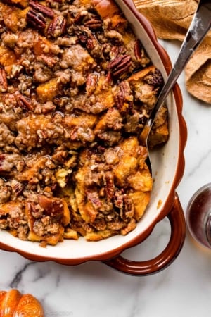 baked pumpkin French toast casserole