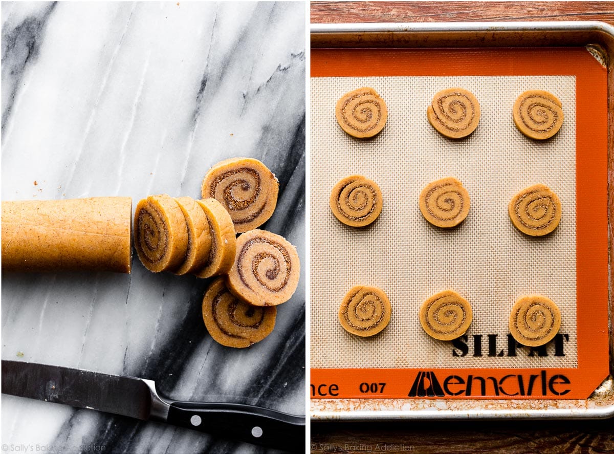 pumpkin spice roll cookies before baking