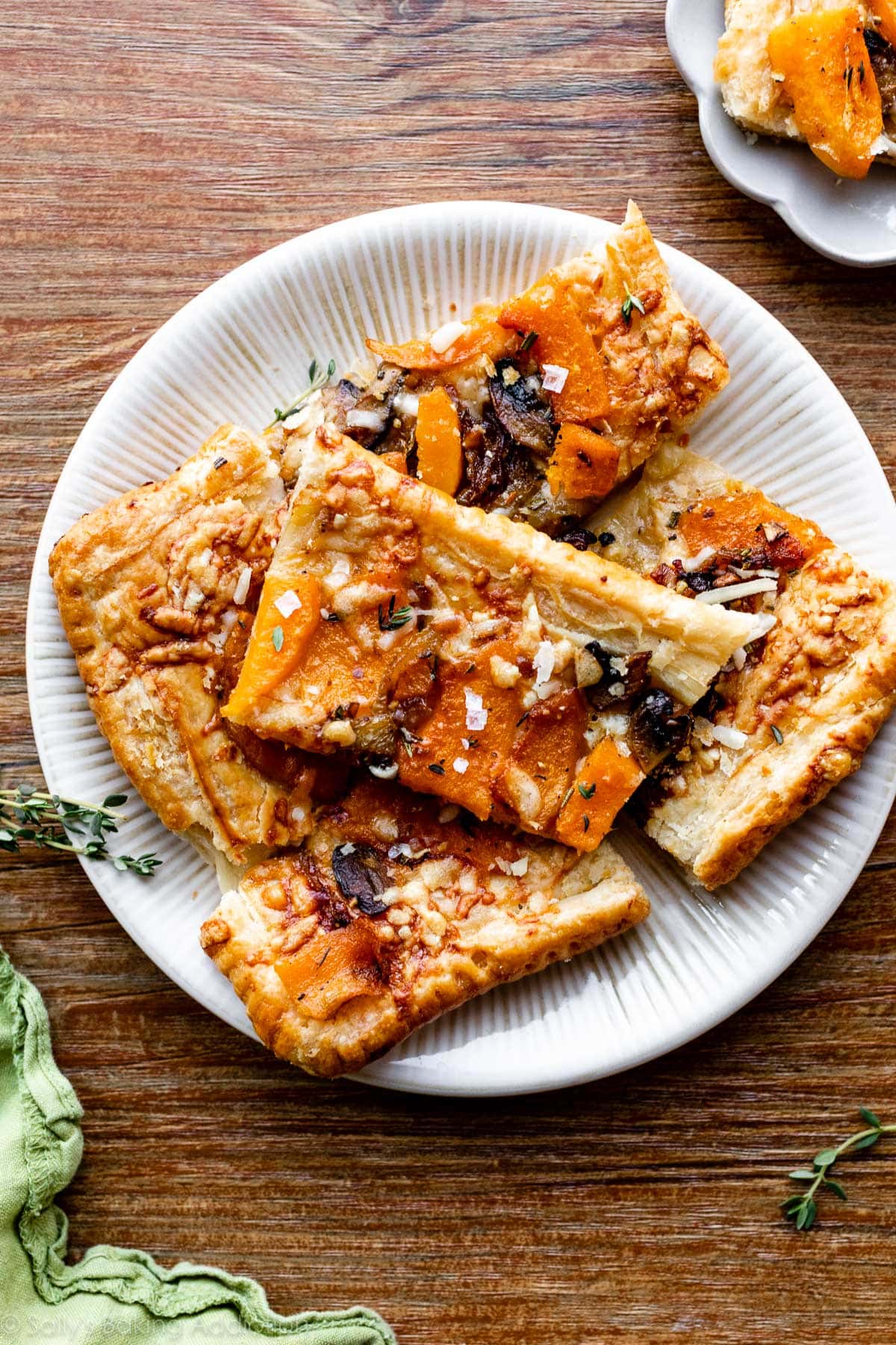 butternut squash tart slices on plate